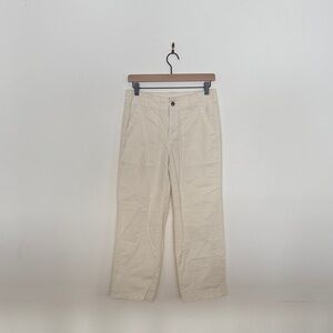 Tentree twill crop wide leg pants in cream